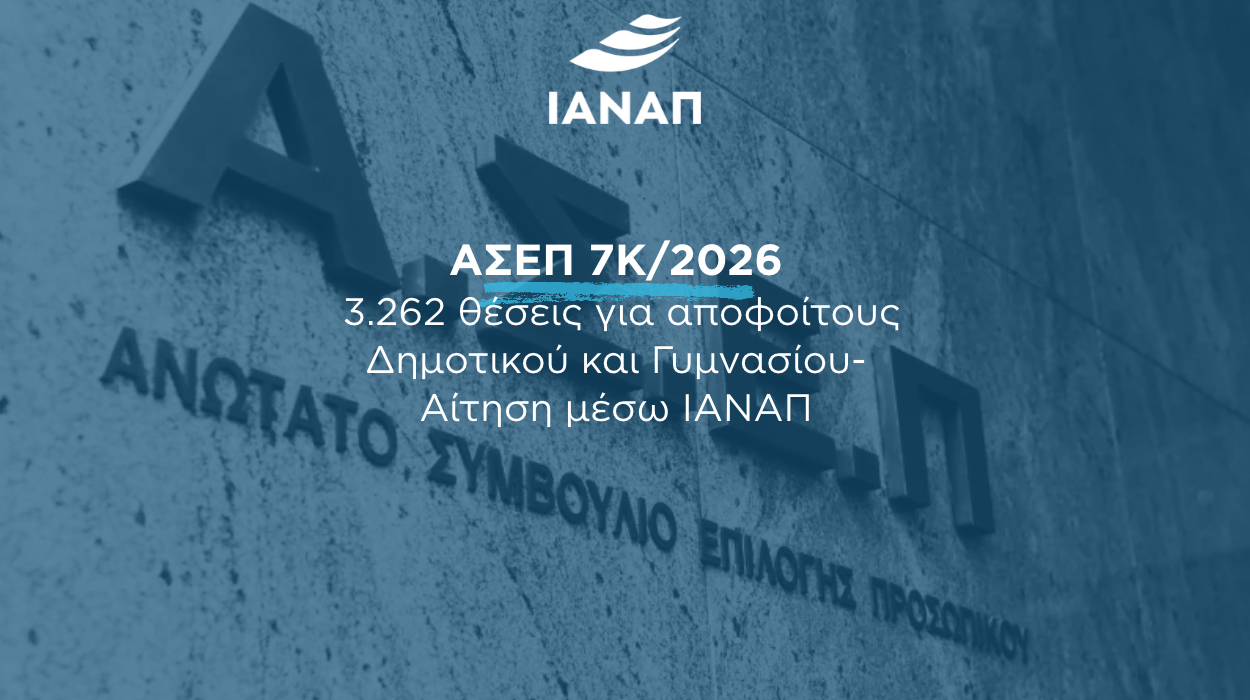 7Κ/2026 ΑΣΕΠ ΙΑΝΑΠ